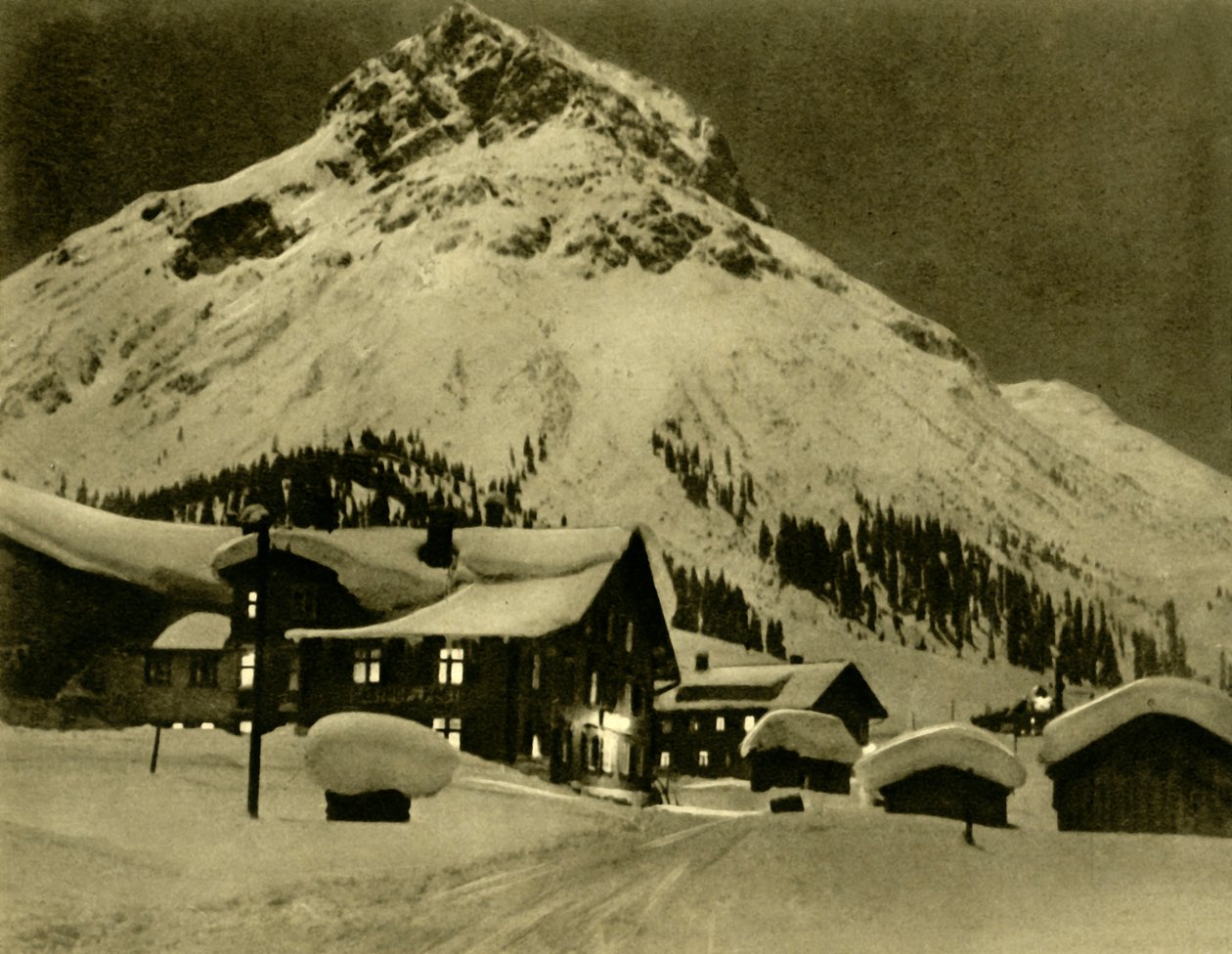 Lech am Arlberg di notte, Austria, c1935 da Unbekannt