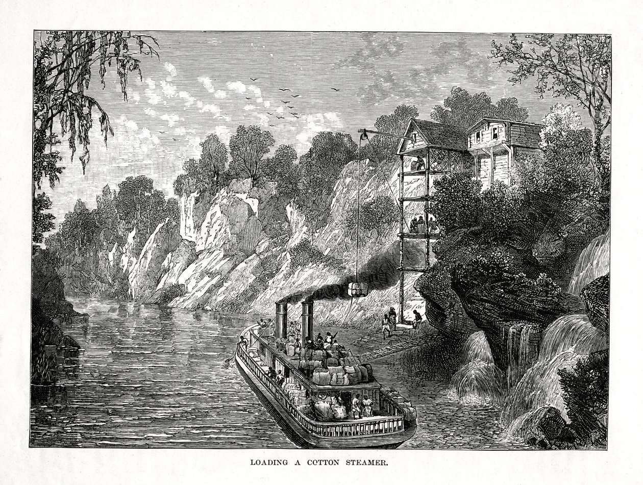 Caricamento di un battello a vapore di cotone, 1877 da Unbekannt