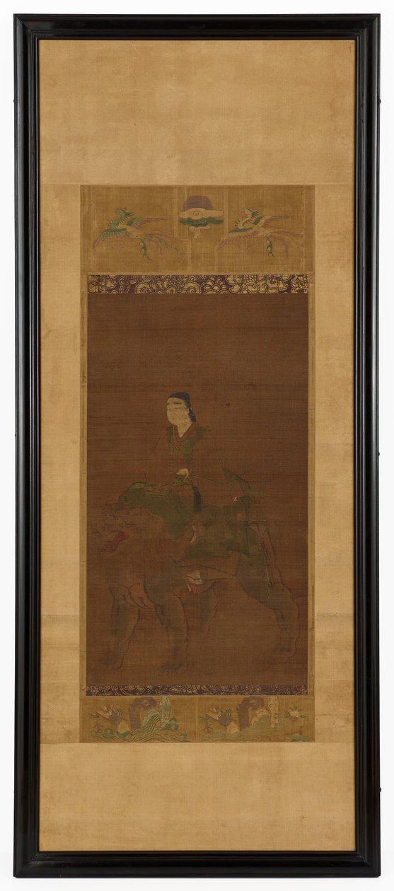 Manjushri che cavalca un leone da Unbekannt