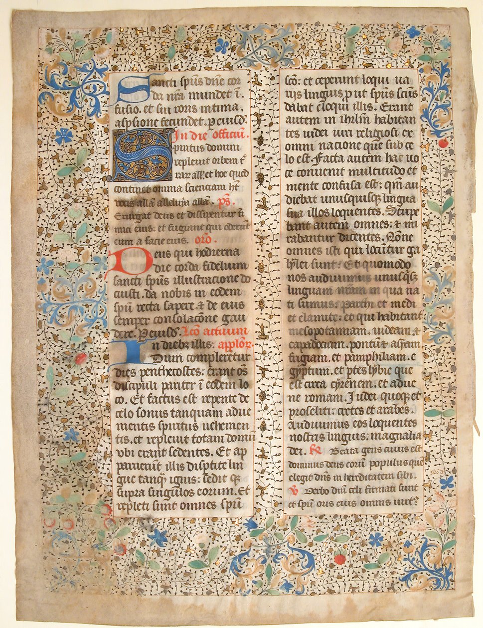 Foglio di manoscritto da un messale, metà del XV secolo da Unbekannt