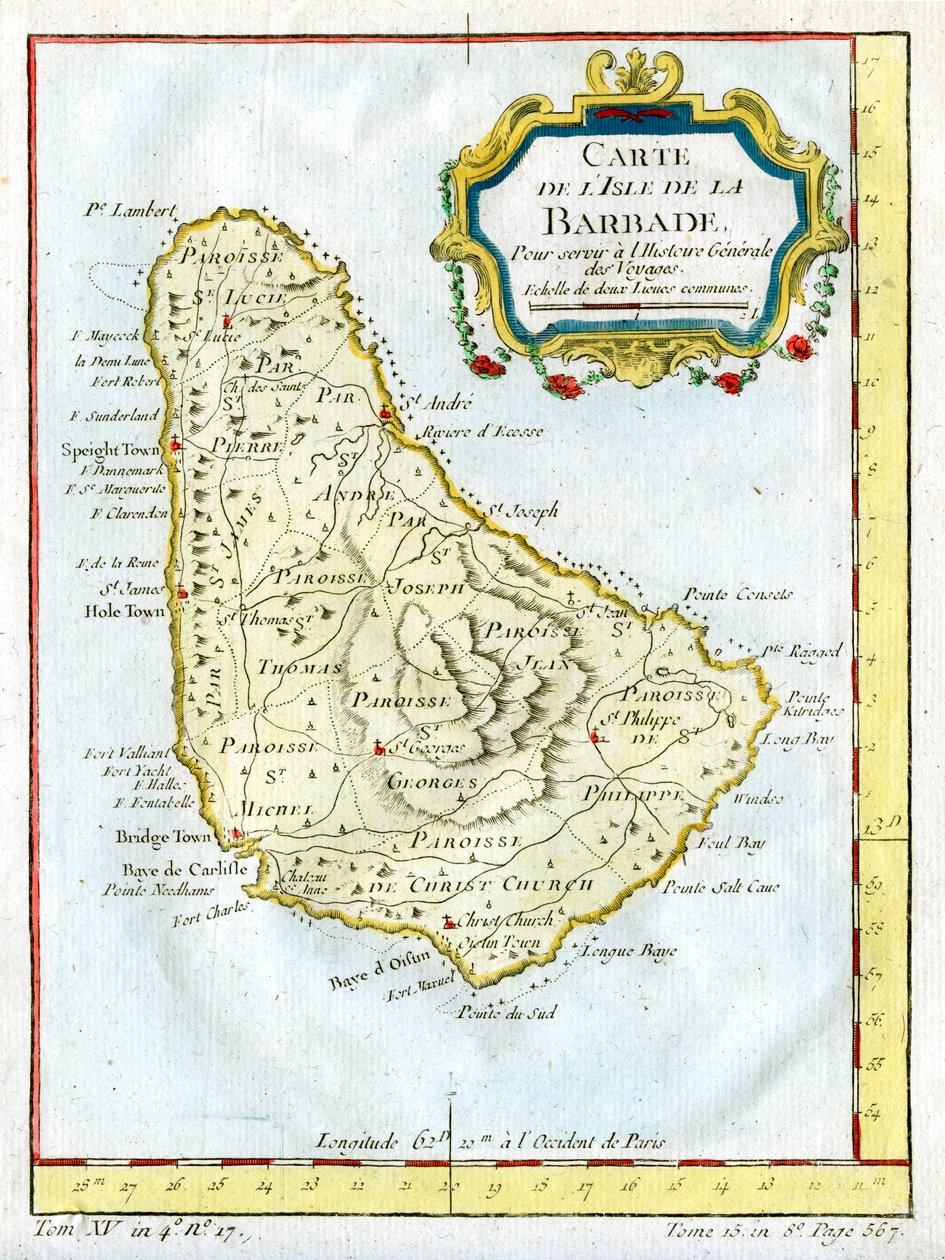 Mappa di Barbados da Unbekannt