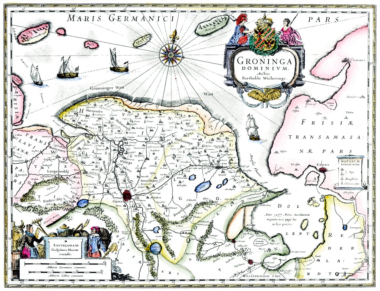 Mappa di Groningen, Paesi Bassi, XVII secolo da Unbekannt