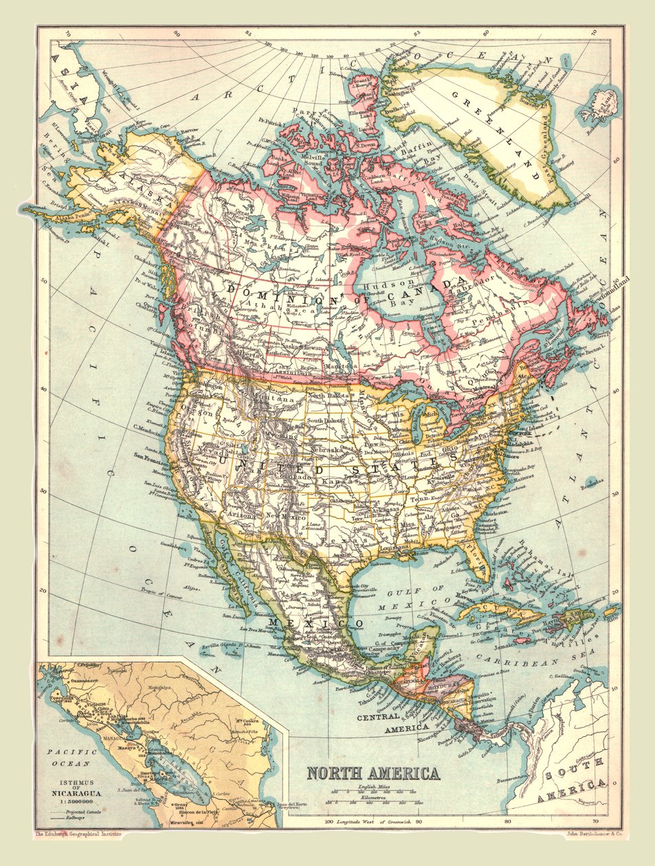 Mappa del Nord America, 1902 da Unbekannt