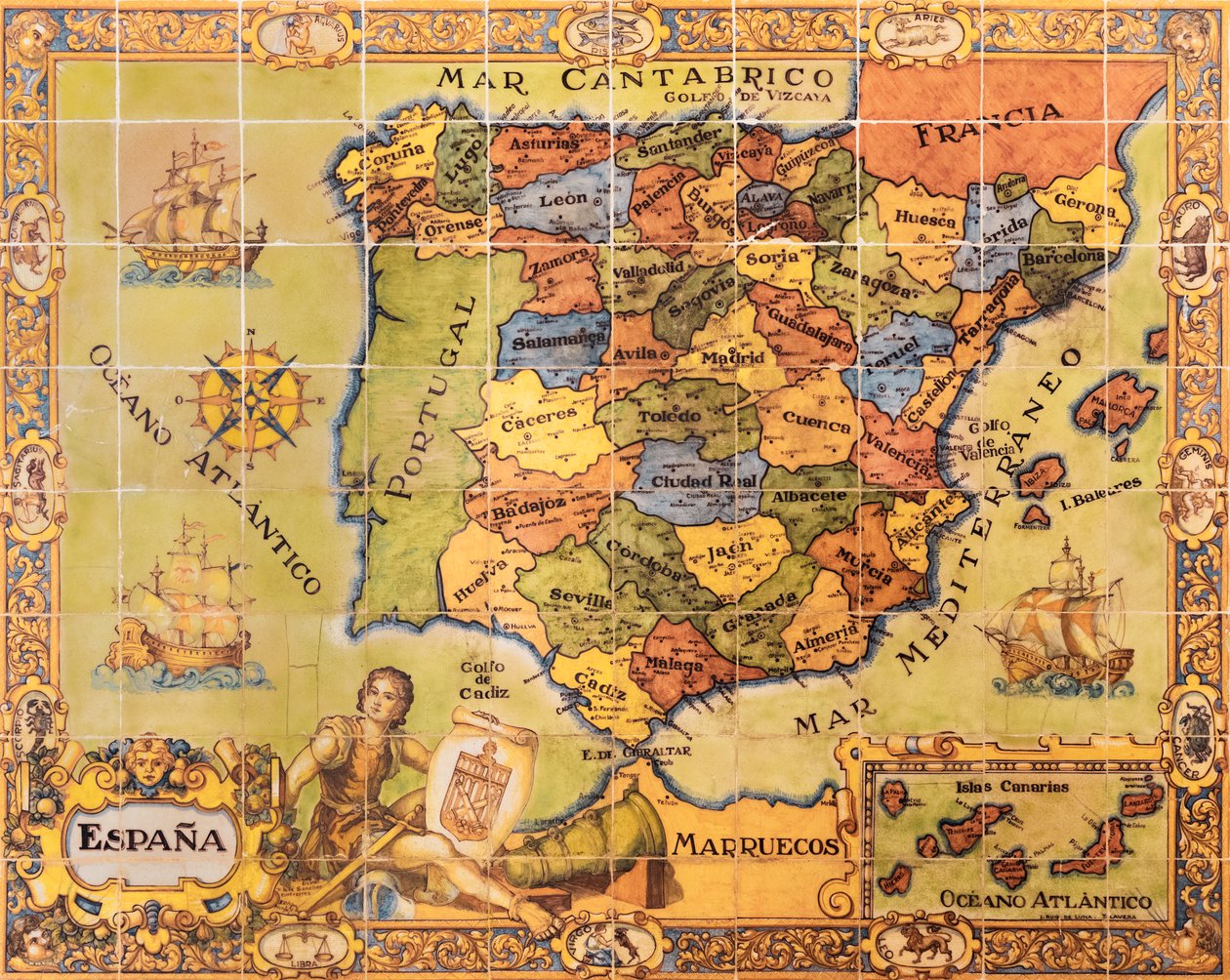 Mappa della Spagna, Segovia, Spagna, 2017 (foto) da Unbekannt