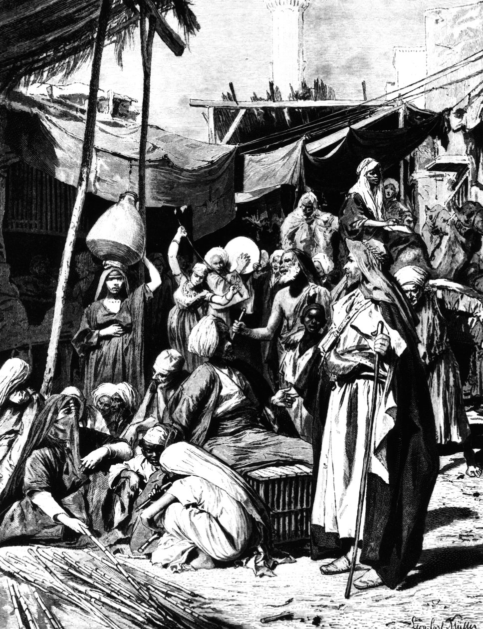 Mercato a Tantah, Egitto, 1880 da Unbekannt