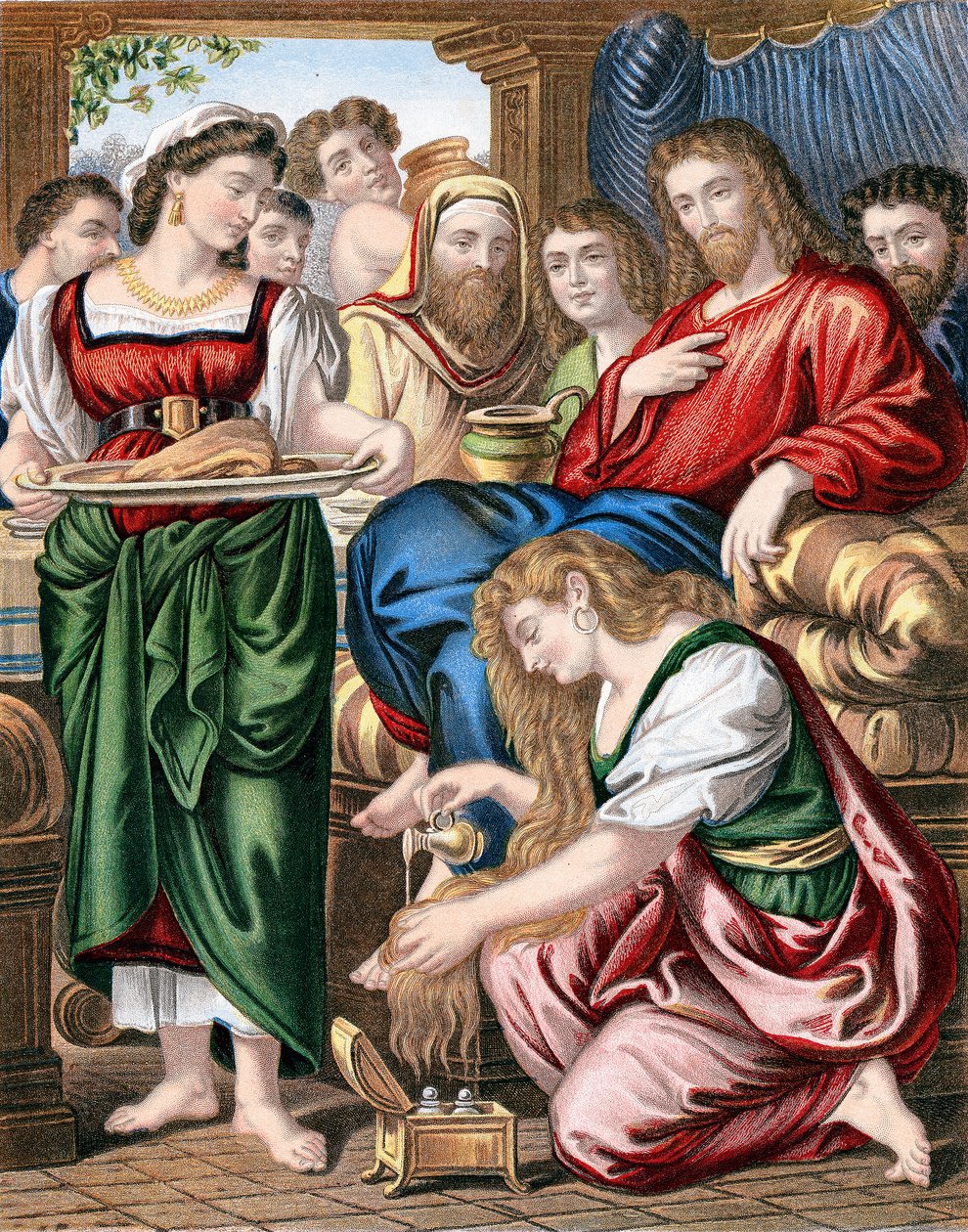 Maria Maddalena unge i piedi di Gesù, c. 1860 da Unbekannt