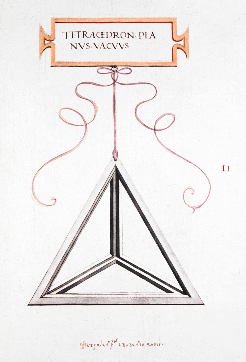 Disegni matematici Tetraedro di Da Vinci da Unbekannt