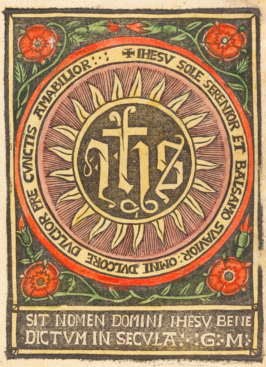 Monogramma JHS in un cerchio fiammeggiante da Unbekannt