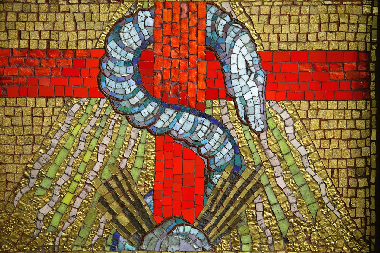 Mosaico. Chiesa di San Biagio. Il serpente Vichy Francia da Unbekannt