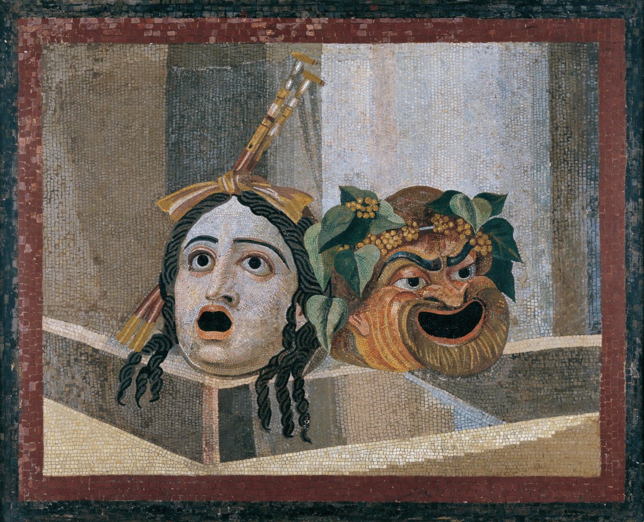 Mosaico con maschere sceniche da Unbekannt