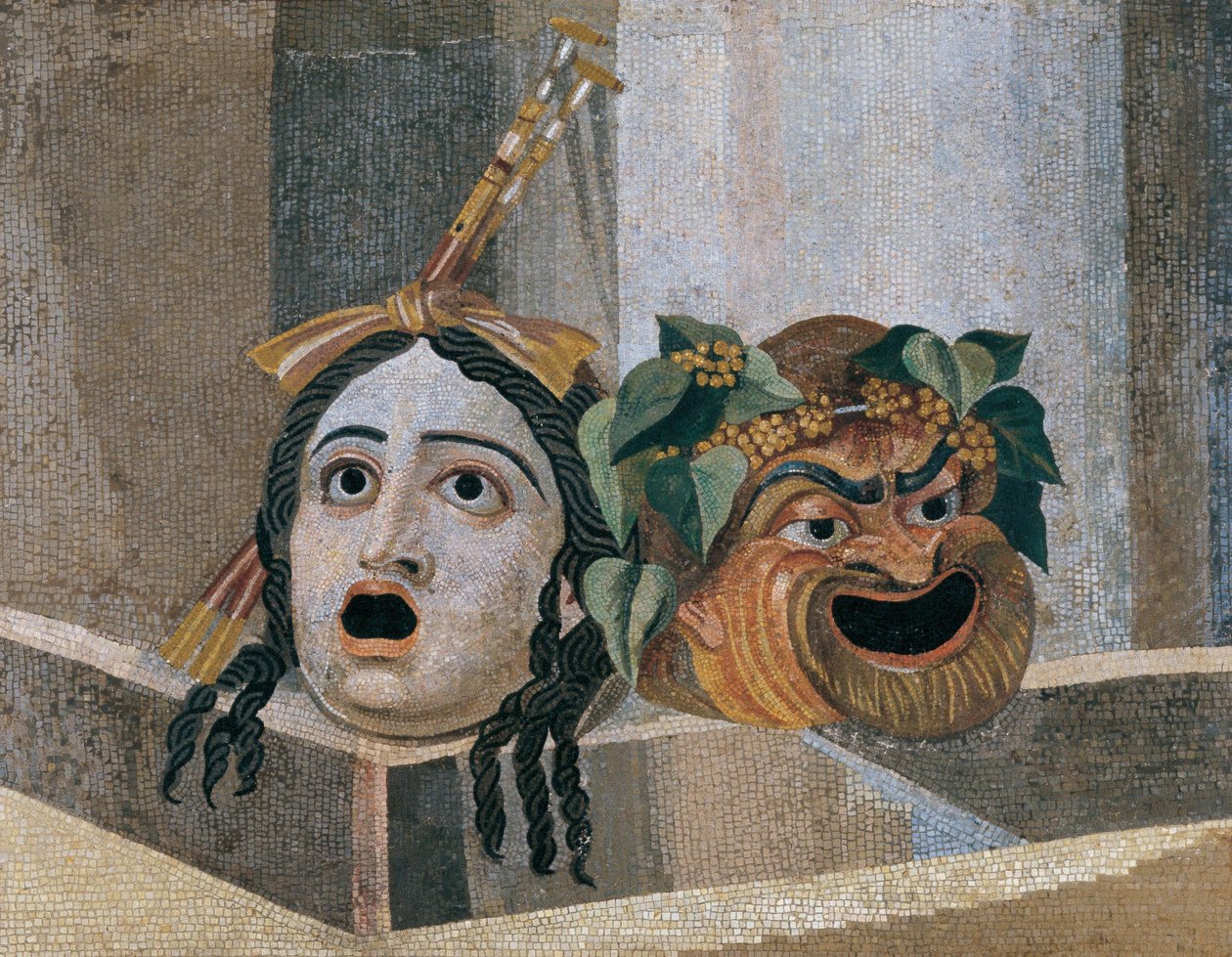 Mosaico con maschere sceniche da Unbekannt