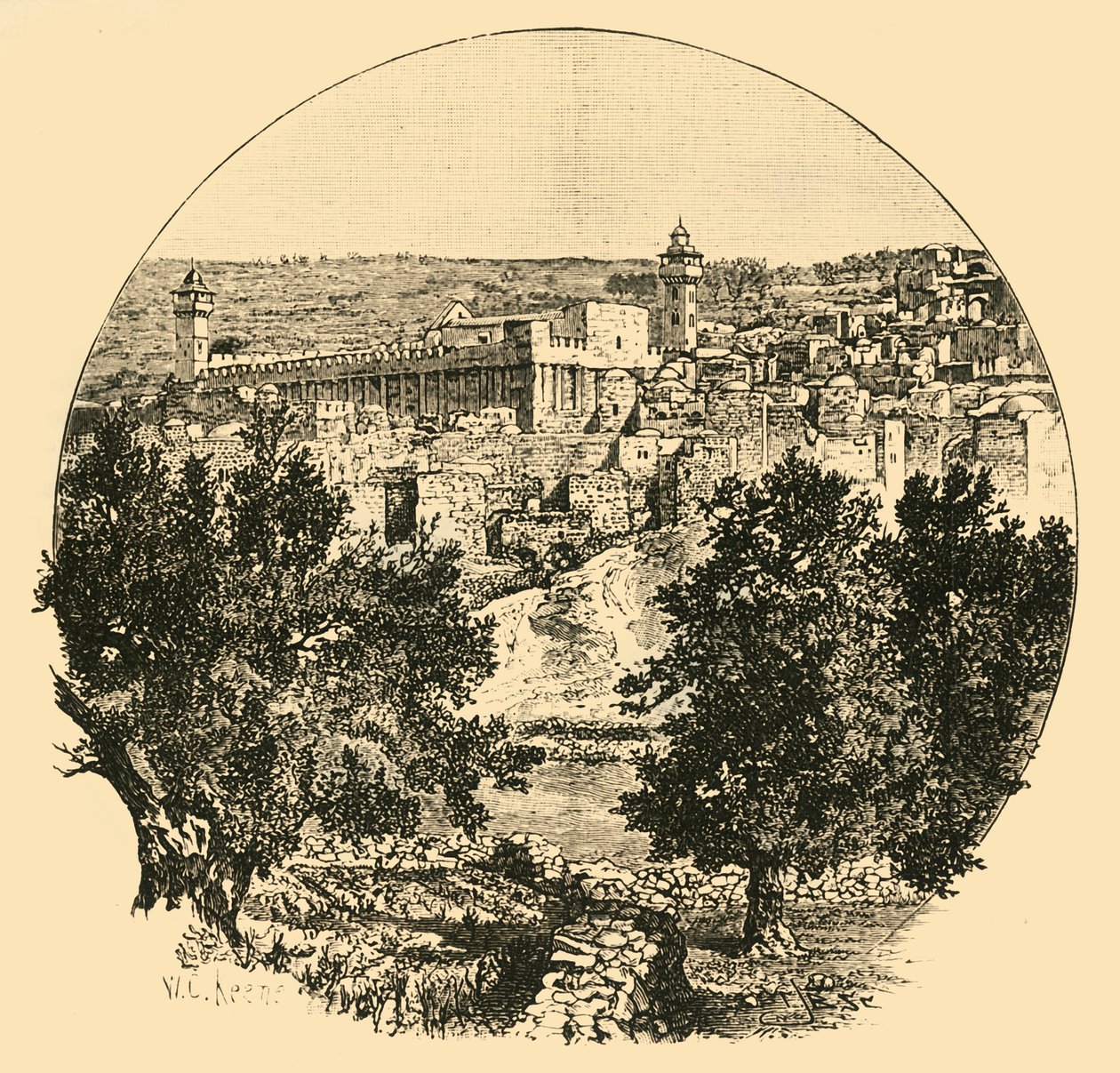 Moschea a Hebron, 1890 da Unbekannt