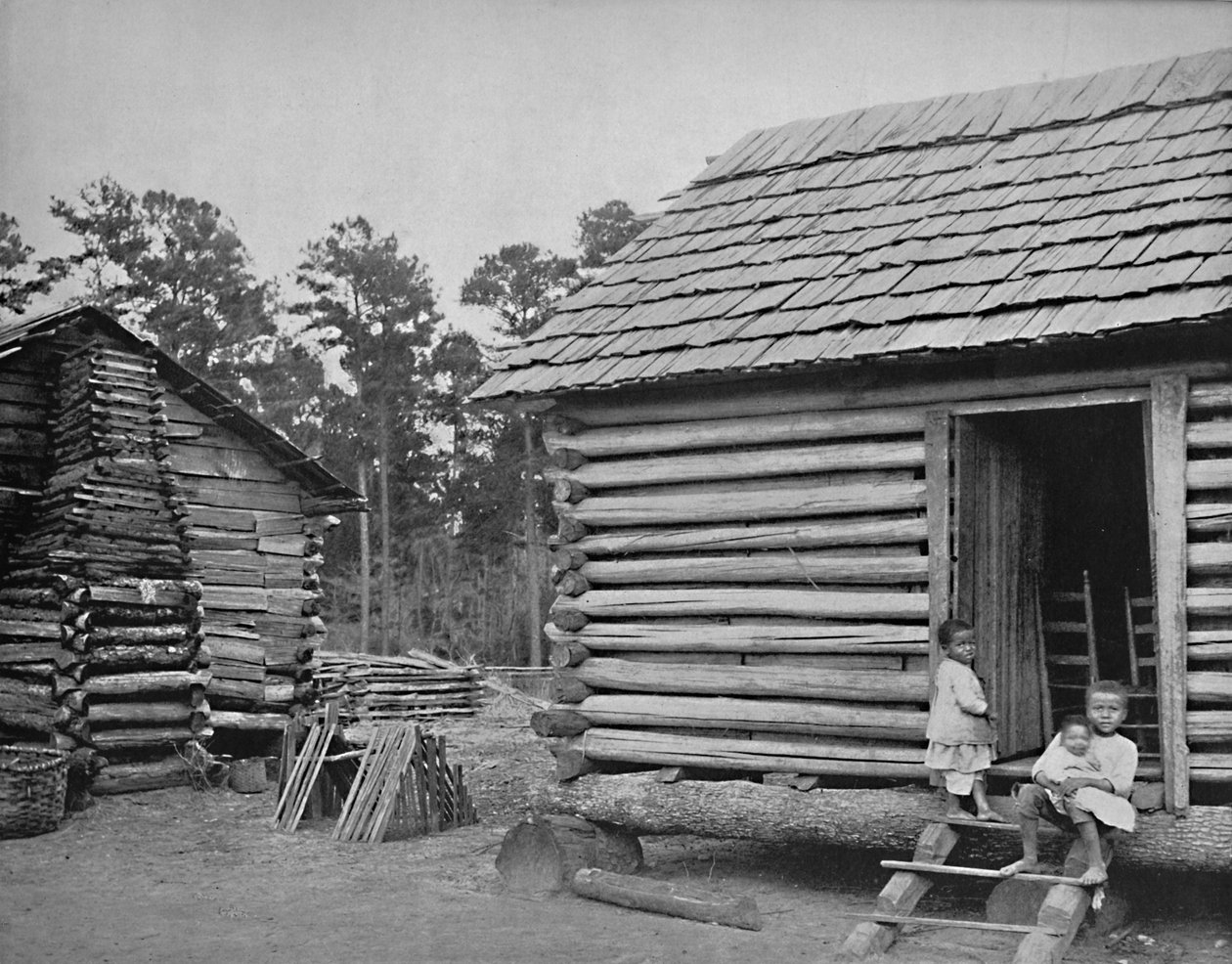 Capanni di tronchi dei neri, Thomasville, Georgia, c1897 da Unbekannt