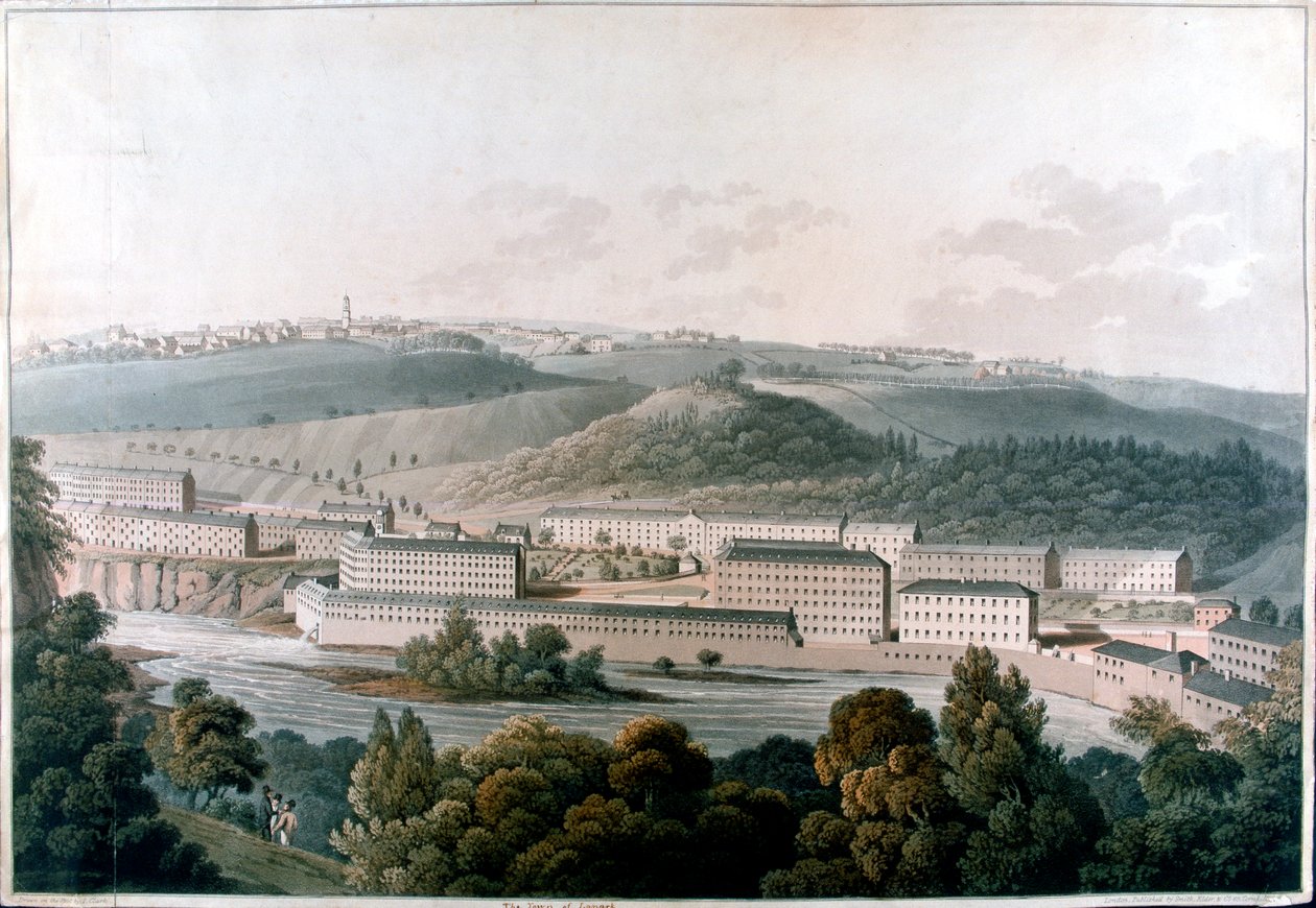 Mulini di New Lanark, Scozia, c1815 da Unbekannt