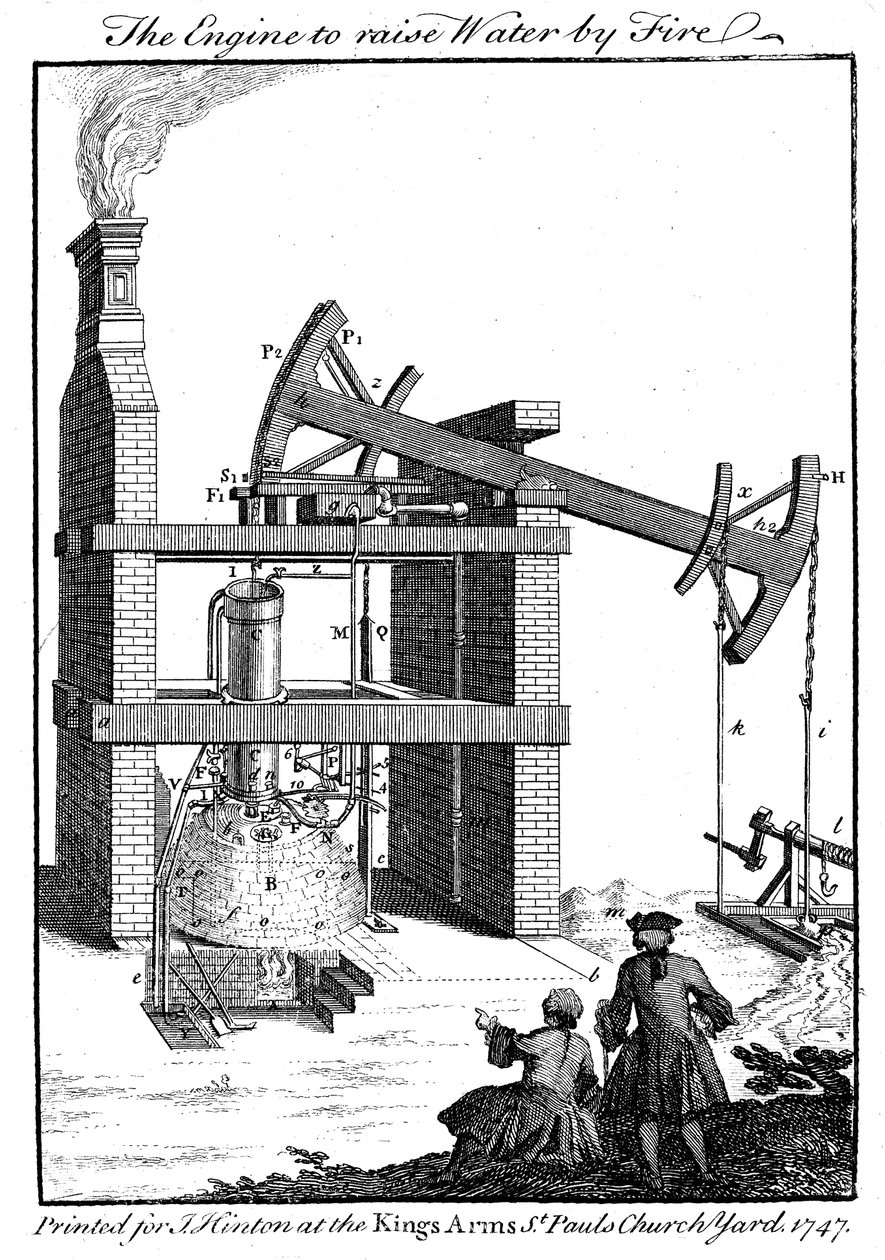 Motore a vapore di Newcomen, 1747 da Unbekannt