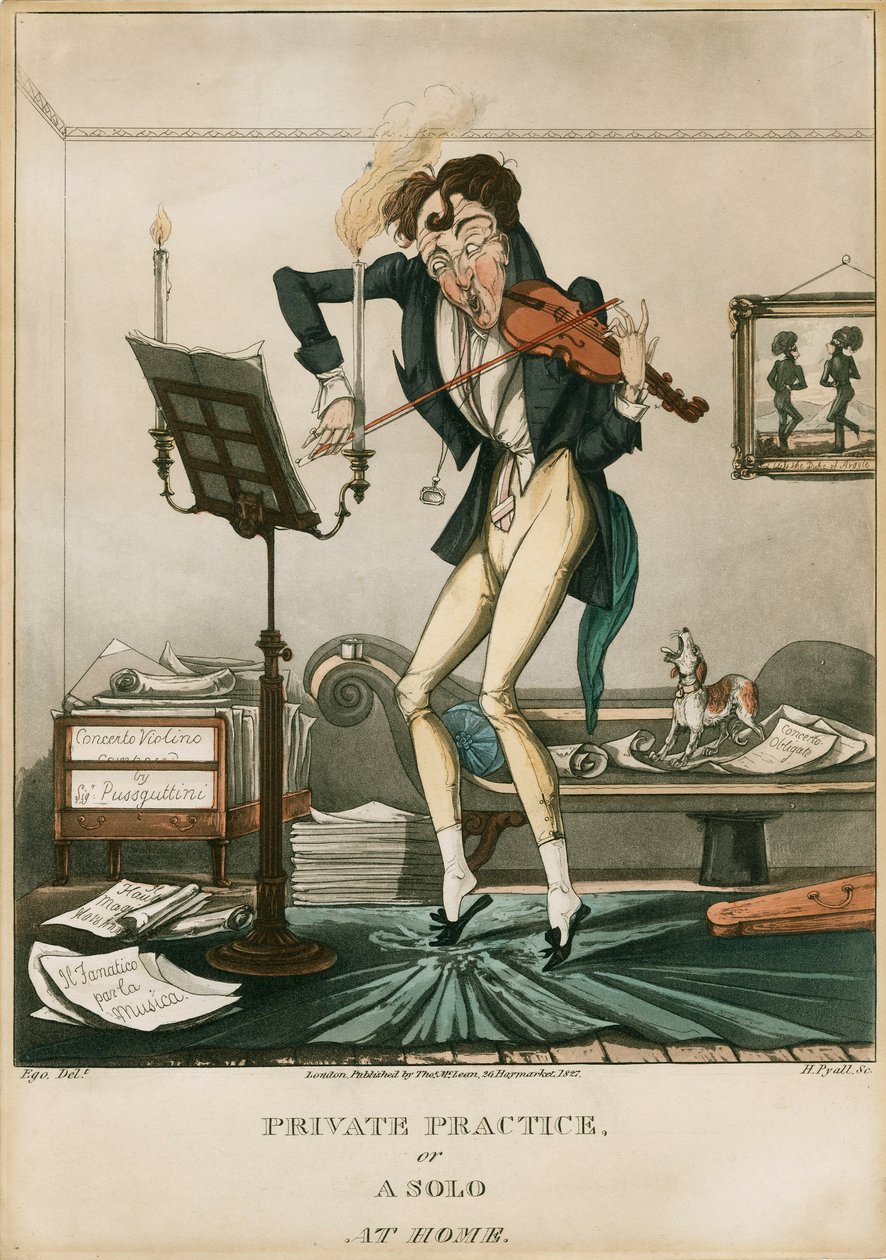 Niccolò Paganini - caricatura da Unbekannt