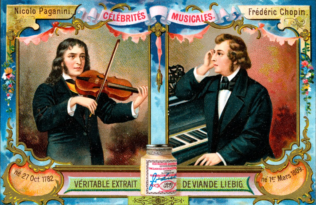 Nicolo Paganini e Frederic Chopin, c1900 da Unbekannt