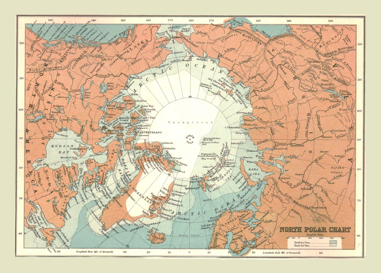 Carta del Polo Nord, 1902 da Unbekannt