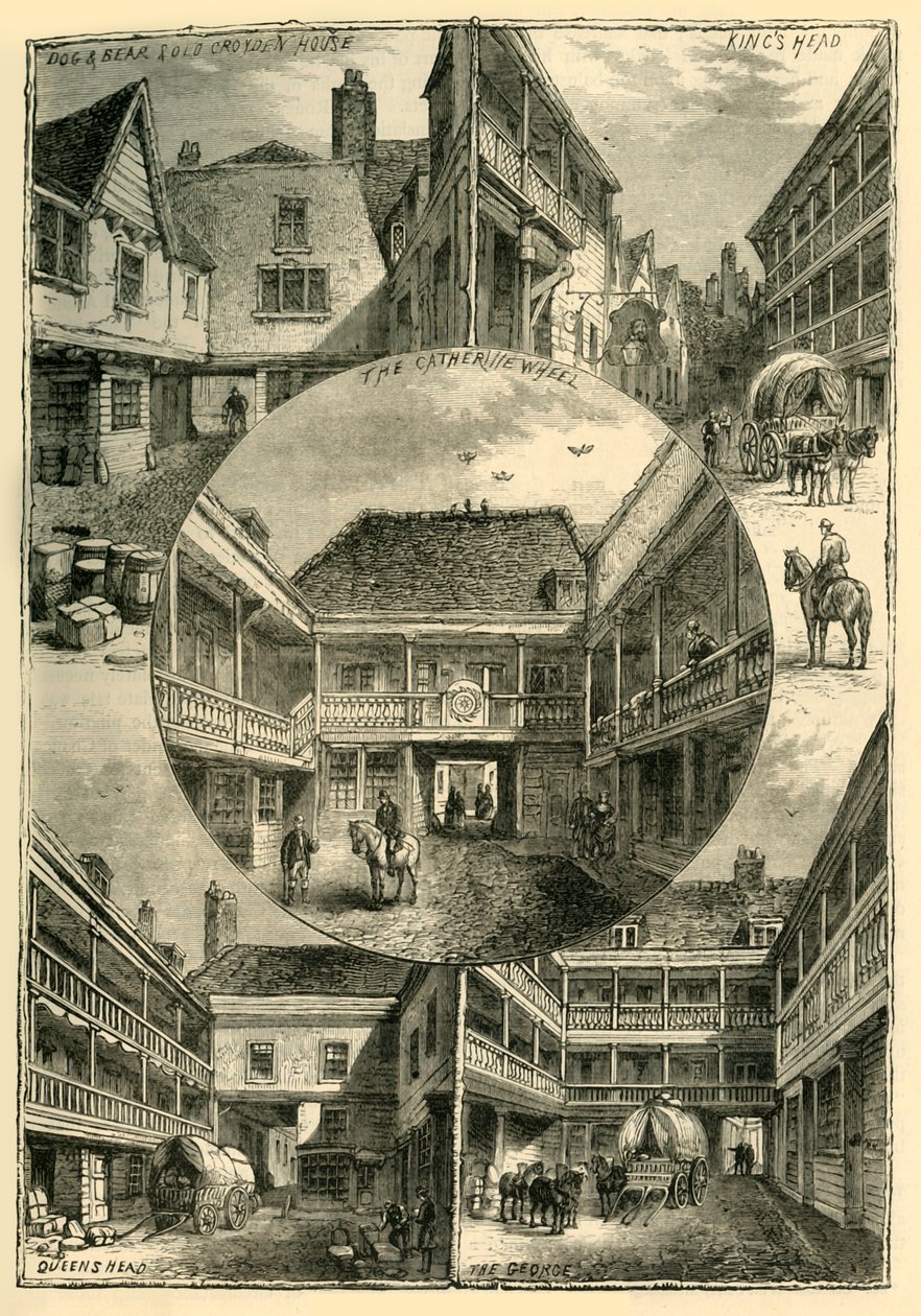 Vecchie locande a Southwark, c1878 da Unbekannt
