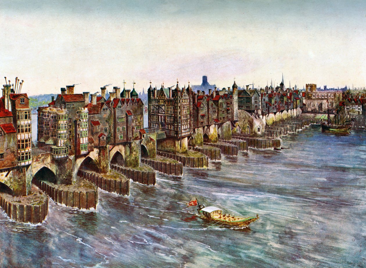 Vecchio Ponte di Londra, circa 1630, c1900-1920 da Unbekannt