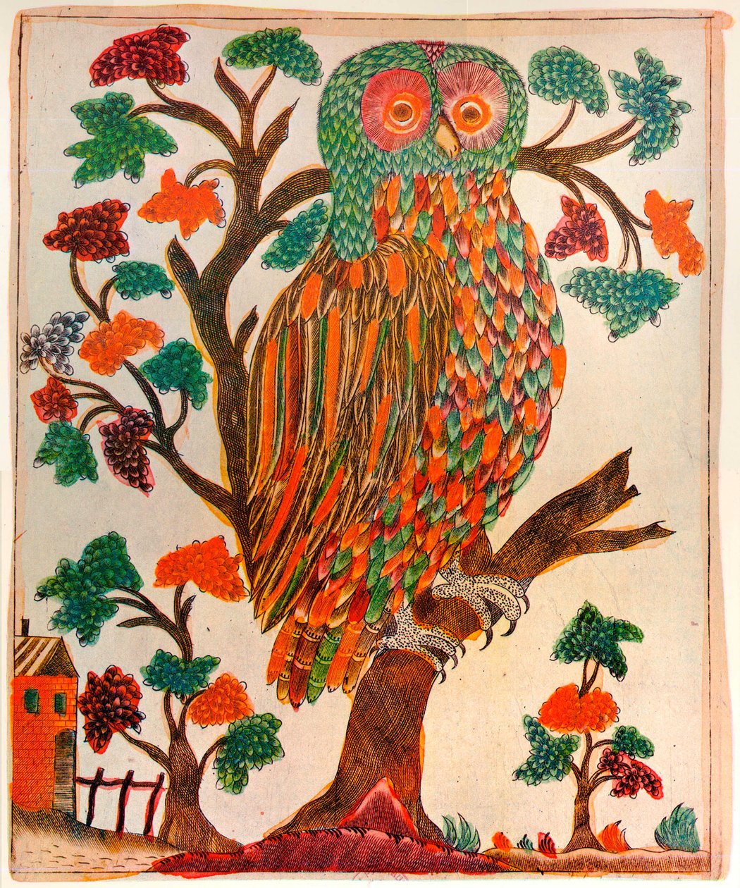 Gufo, stampa Lubok, 1800 da Unbekannt