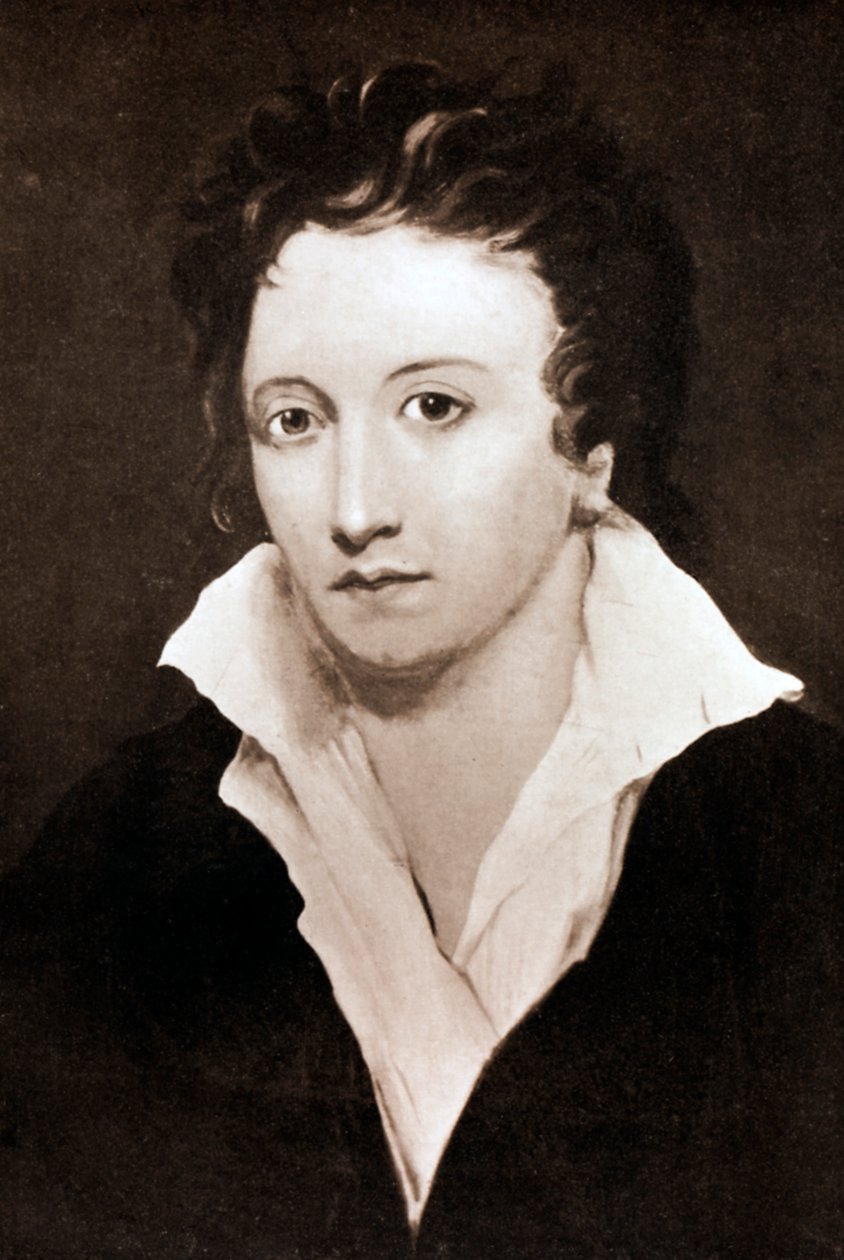Percy Bysshe Shelley, poeta romantico inglese, 19° secolo da Unbekannt
