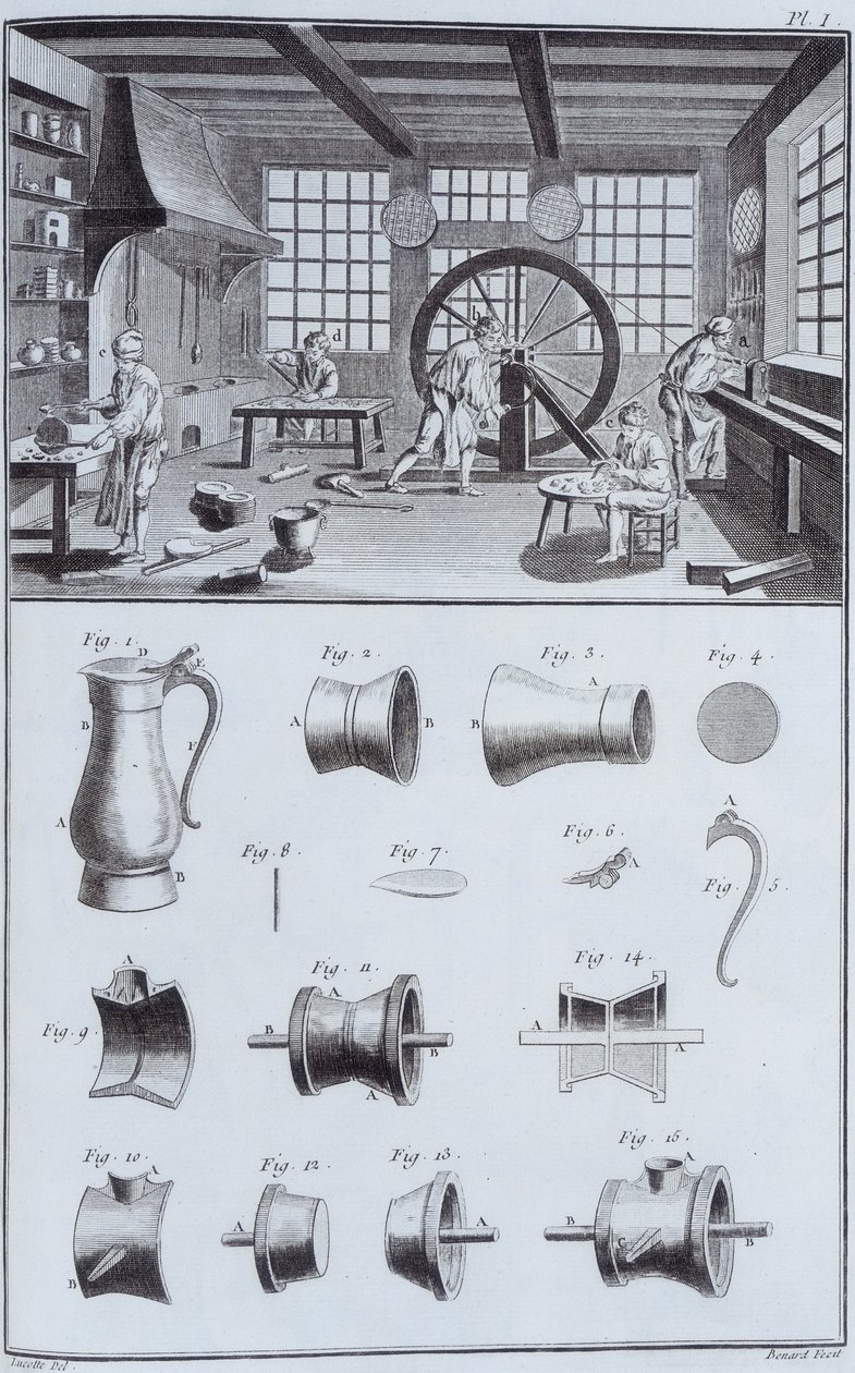 Produzione di peltro, c. 1750 da Unbekannt