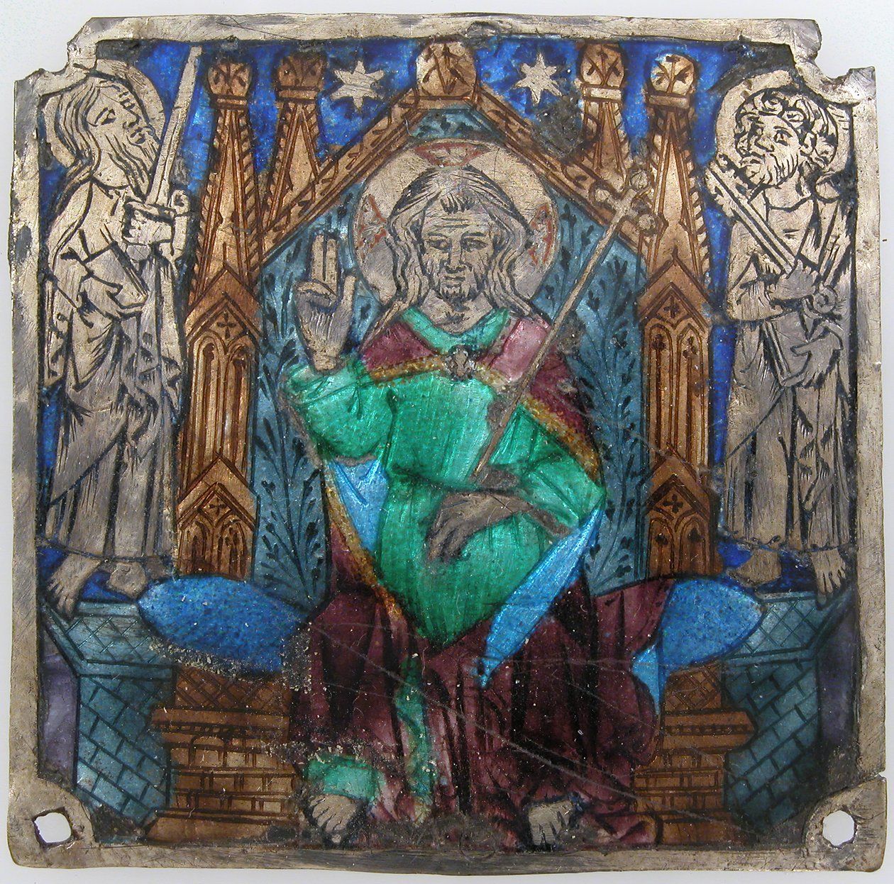 Placca con Cristo in Maestà, catalano, XIV secolo da Unbekannt