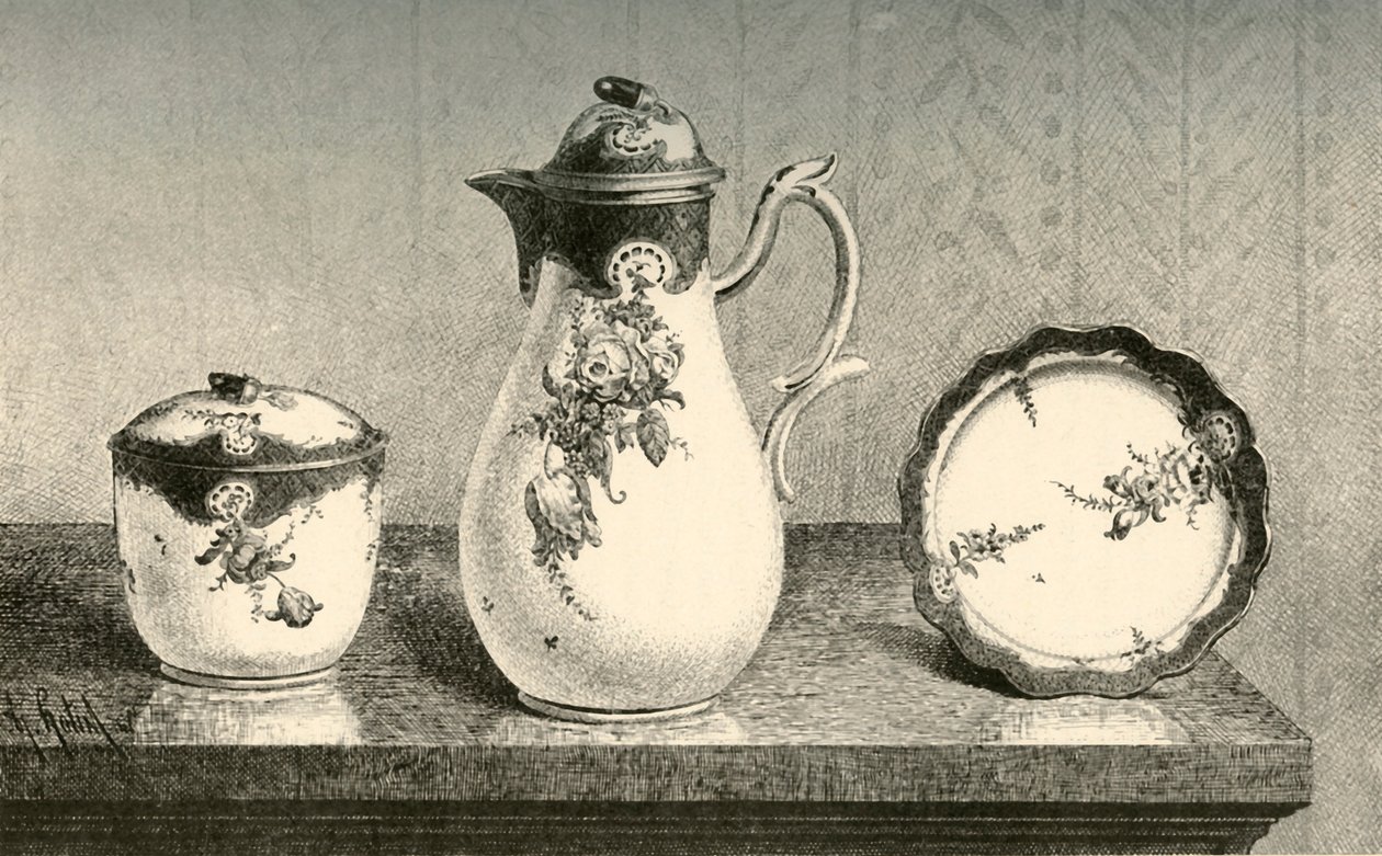 Servizio da caffè in porcellana, metà-fine XVIII secolo, 1903 da Unbekannt