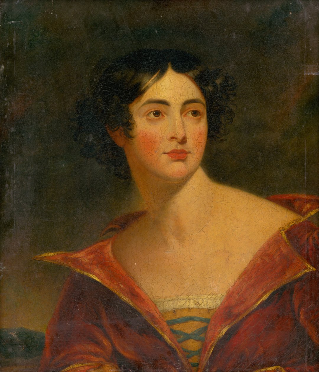 Ritratto di una Donna in Abito Rosso da Unbekannt
