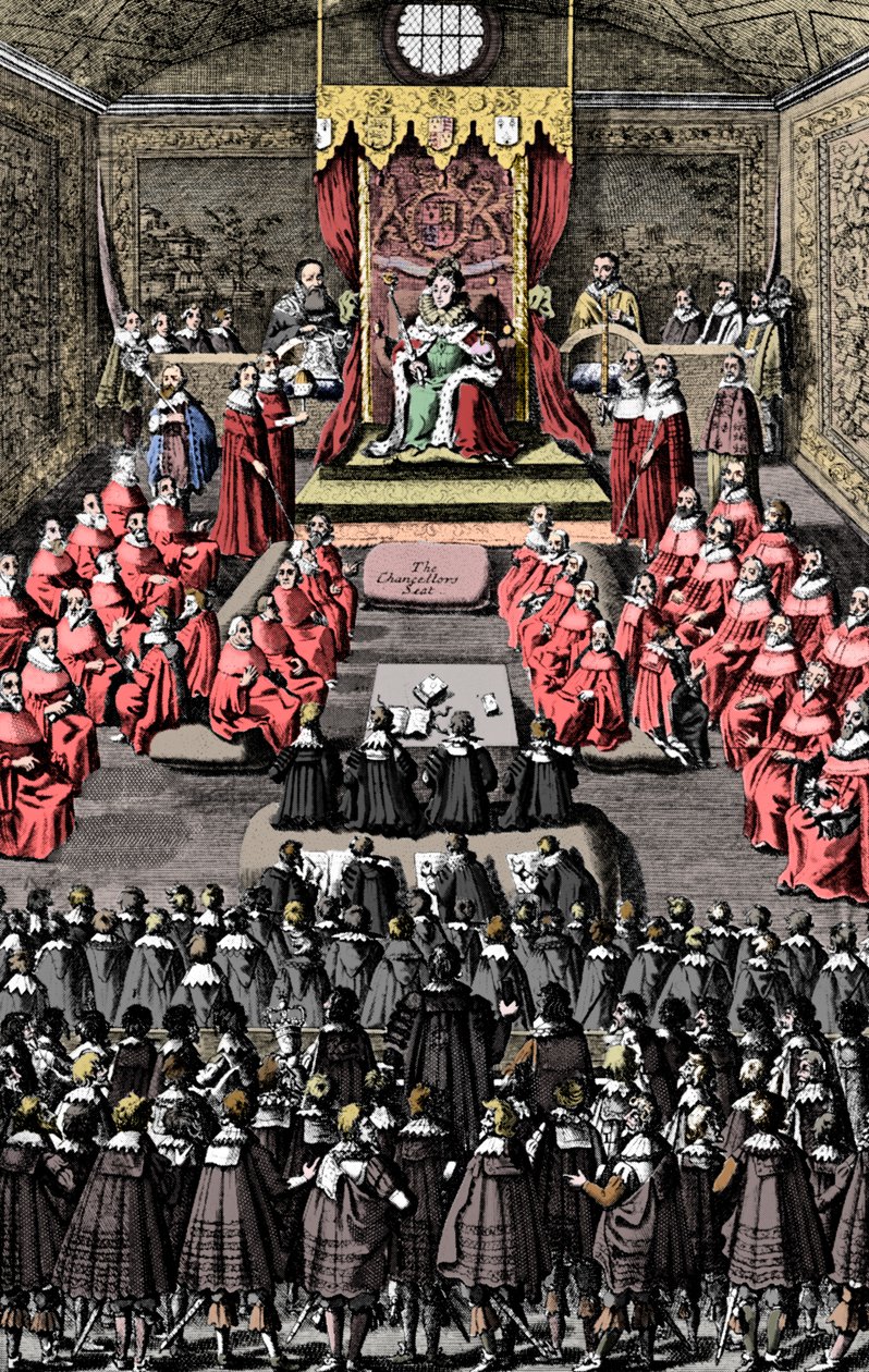 Regina Elisabetta I in Parlamento, XVI secolo, c1902-1905 da Unbekannt