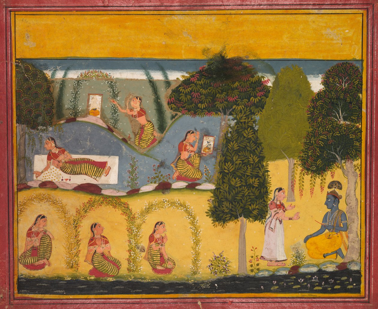 Radha in attesa di riconciliazione con Krishna da Unbekannt Unbekannt