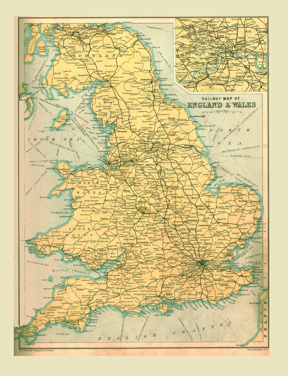 Mappa Ferroviaria di Inghilterra e Galles, 1902 da Unbekannt