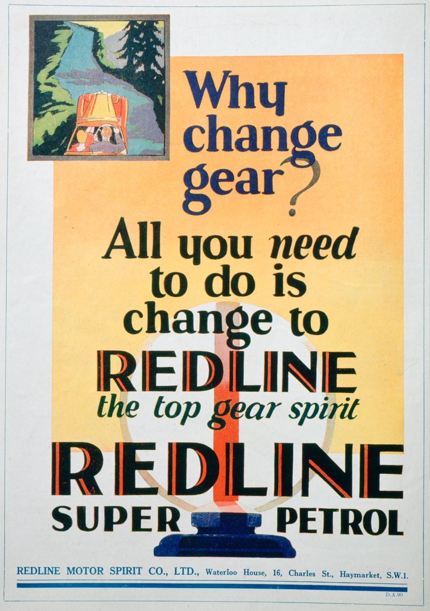Pubblicità della benzina Red Line, 1929 da Unbekannt
