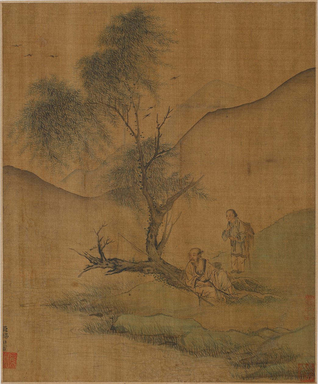 Riposo sotto i salici, forse dinastia Ming, 1368-1644 da Unbekannt