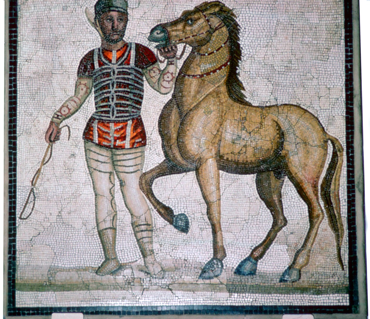 Mosaico romano di un auriga con cavallo da Unbekannt
