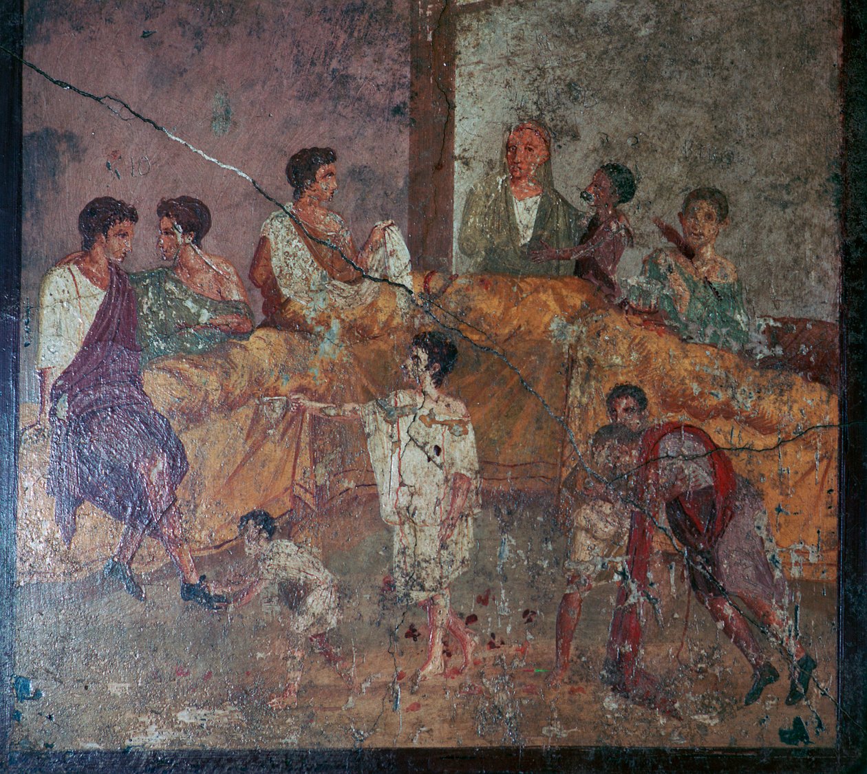 Pittura murale romana di una cena da Unbekannt