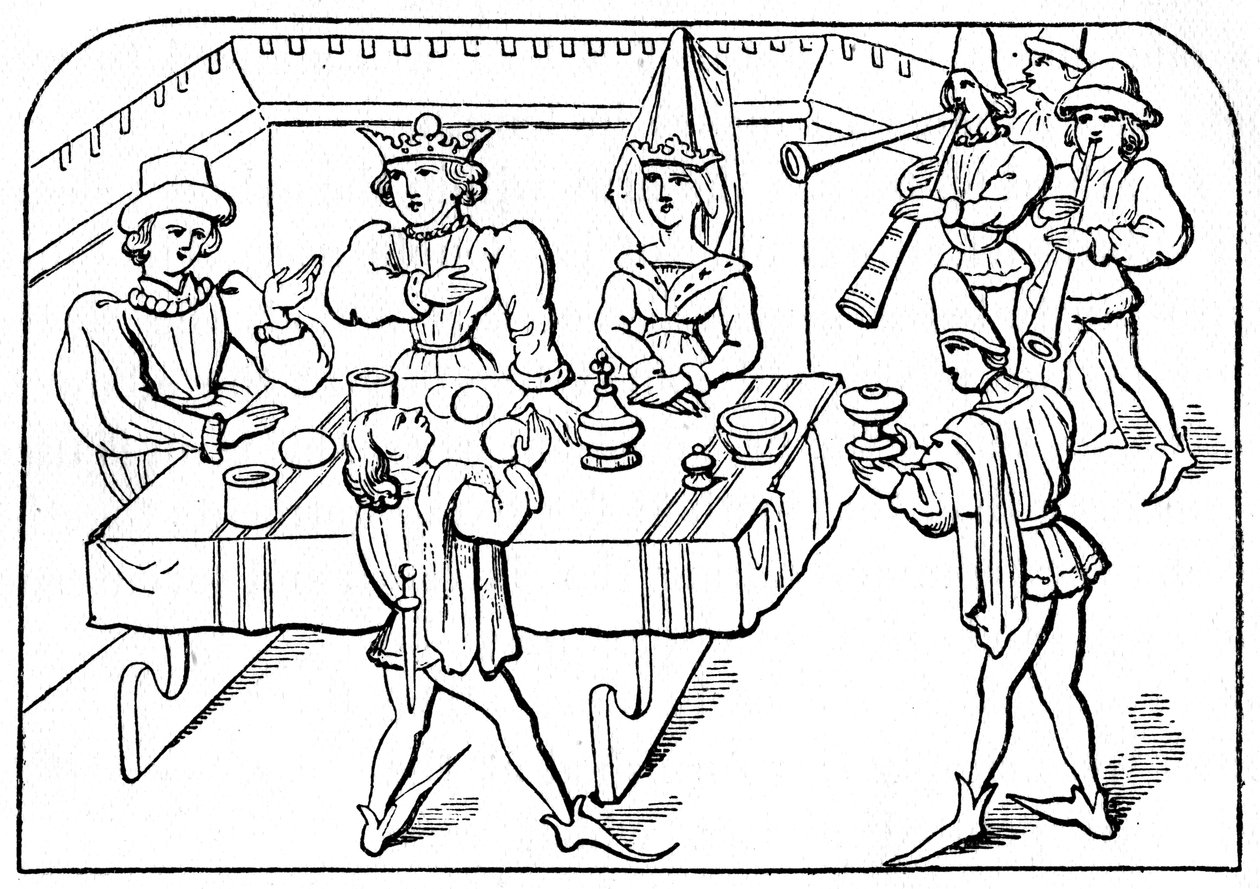 Banchetto reale, XV secolo, 1910 da Unbekannt