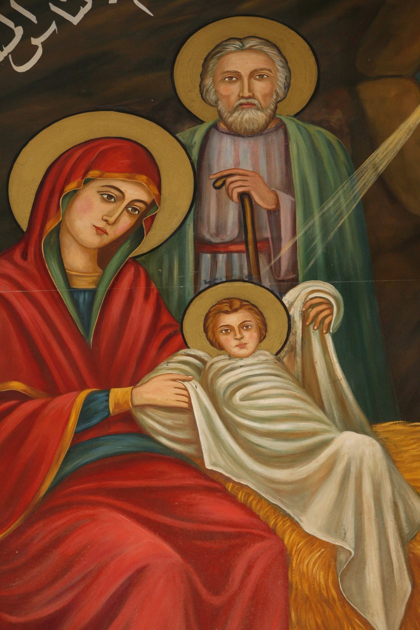 Dipinto della natività nella chiesa copta di Sant