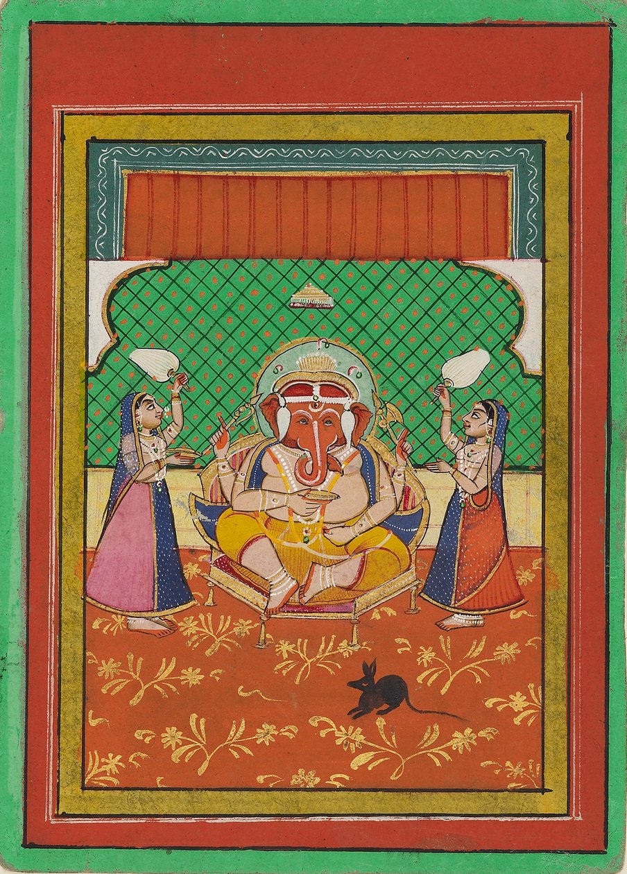 Ganesha seduto con attendenti da Unbekannt