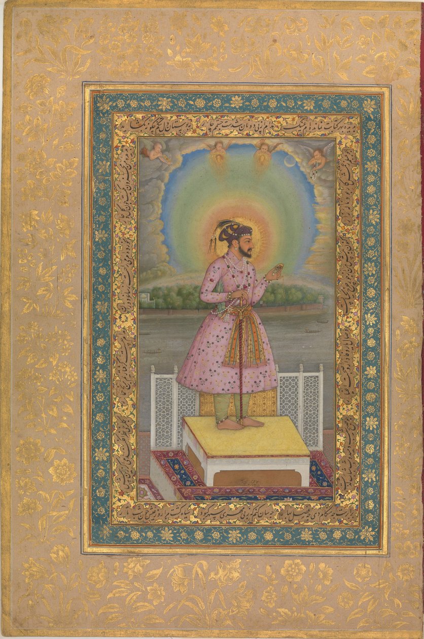 Shah Jahan su una terrazza, 1627 da Unbekannt