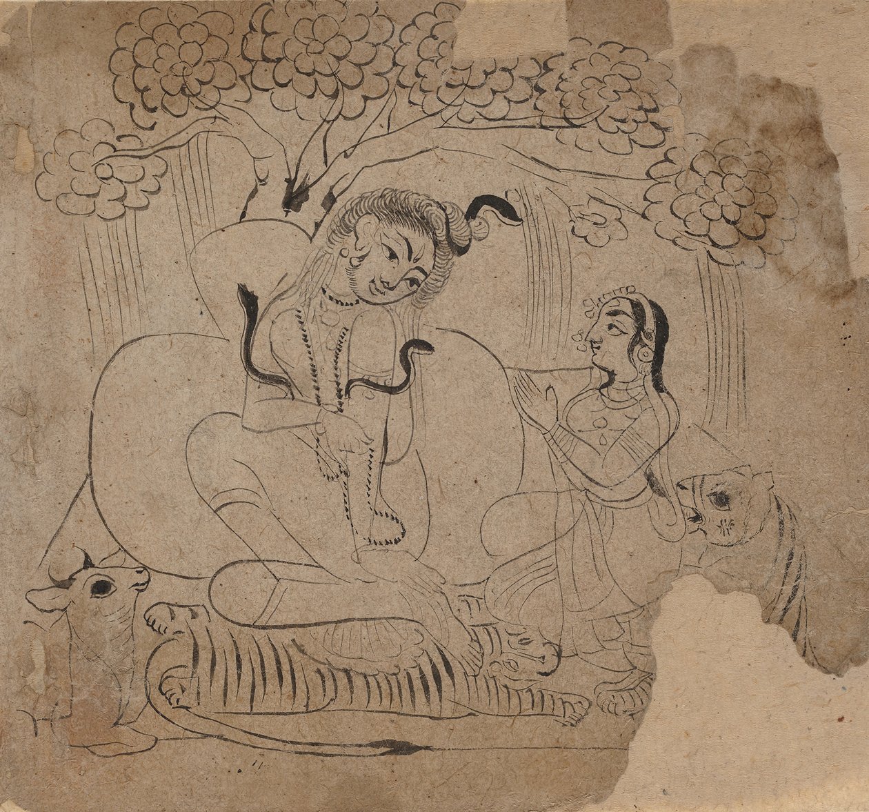 Shiva e Parvati, XIX secolo da Unbekannt