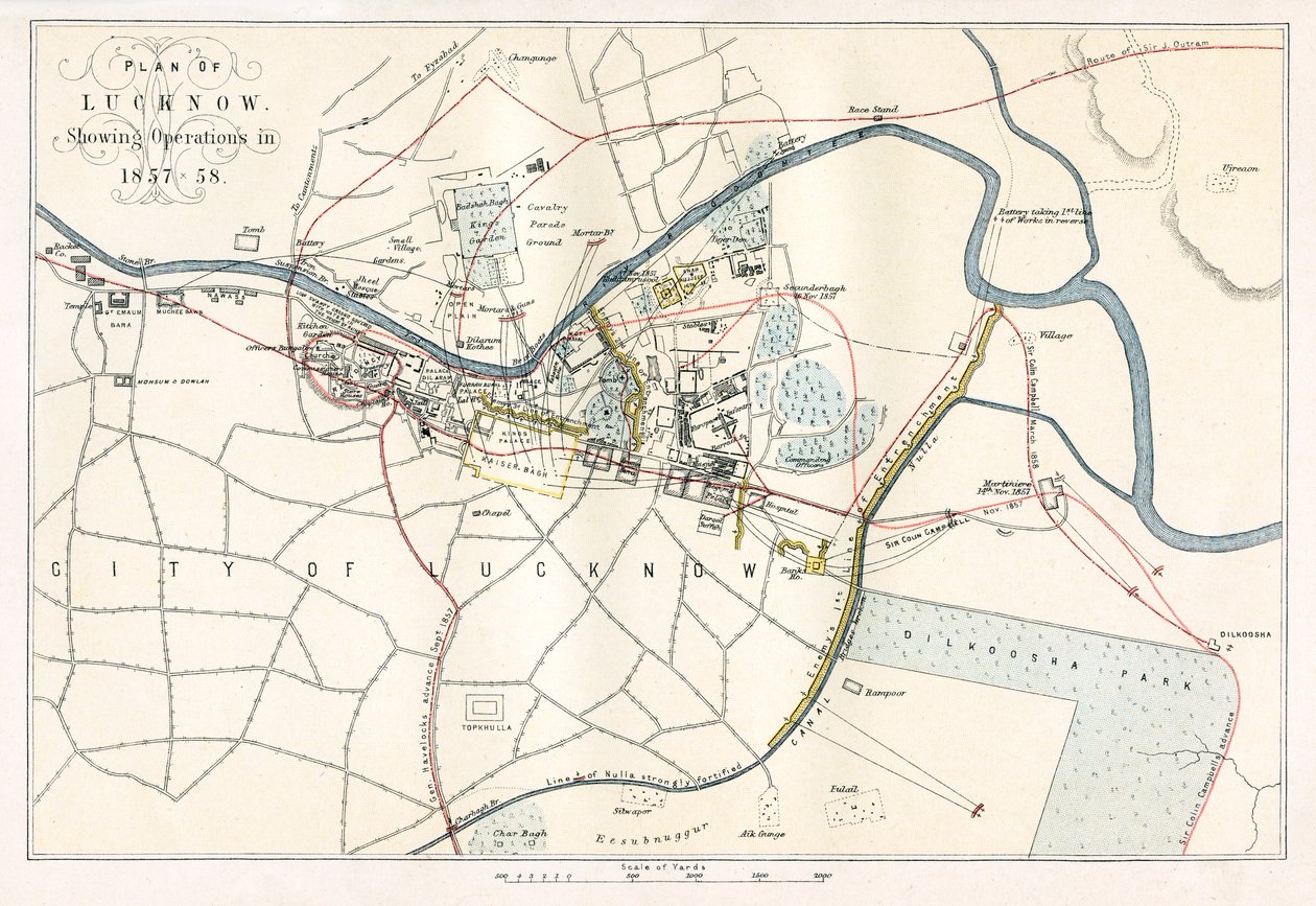 Assedio di Lucknow, India, 1857, 1893 da Unbekannt