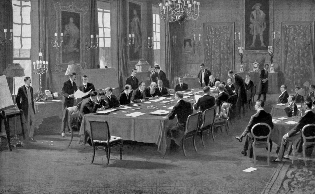 Firma del trattato di Londra, maggio 1913, c1920 da Unbekannt