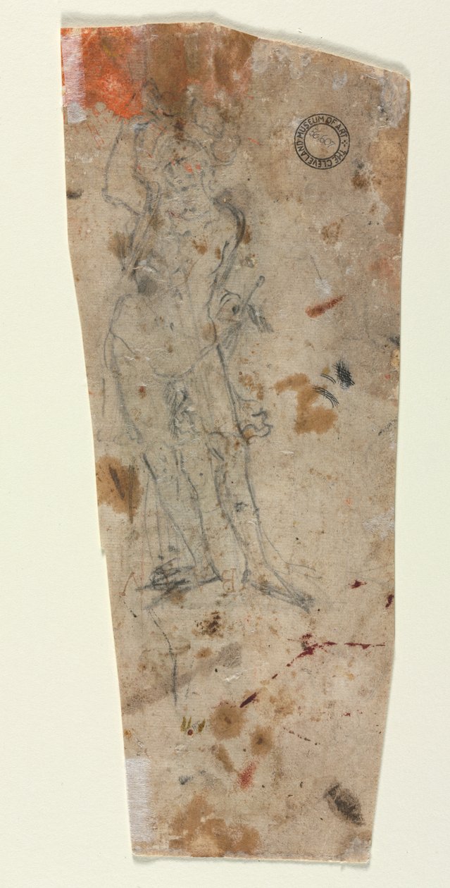 Schizzo di una figura maschile corazzata, 1600 da Unbekannt