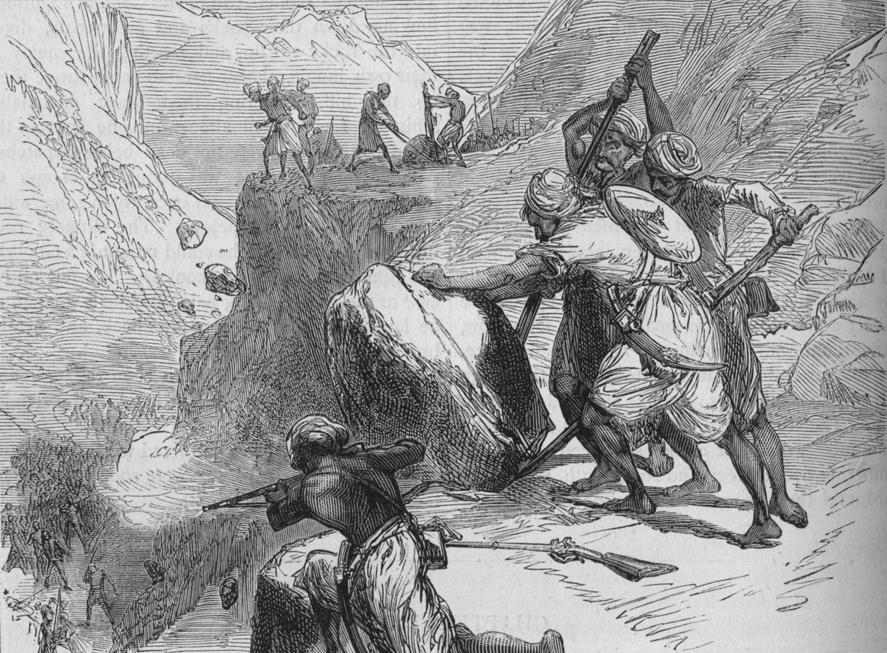 Scaramuccia in un passo di montagna, c. 1880 da Unbekannt