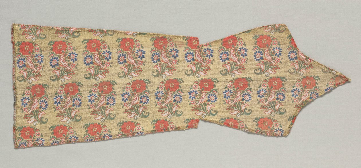 Manica con uccelli in cespugli fioriti, 1700s da Unbekannt