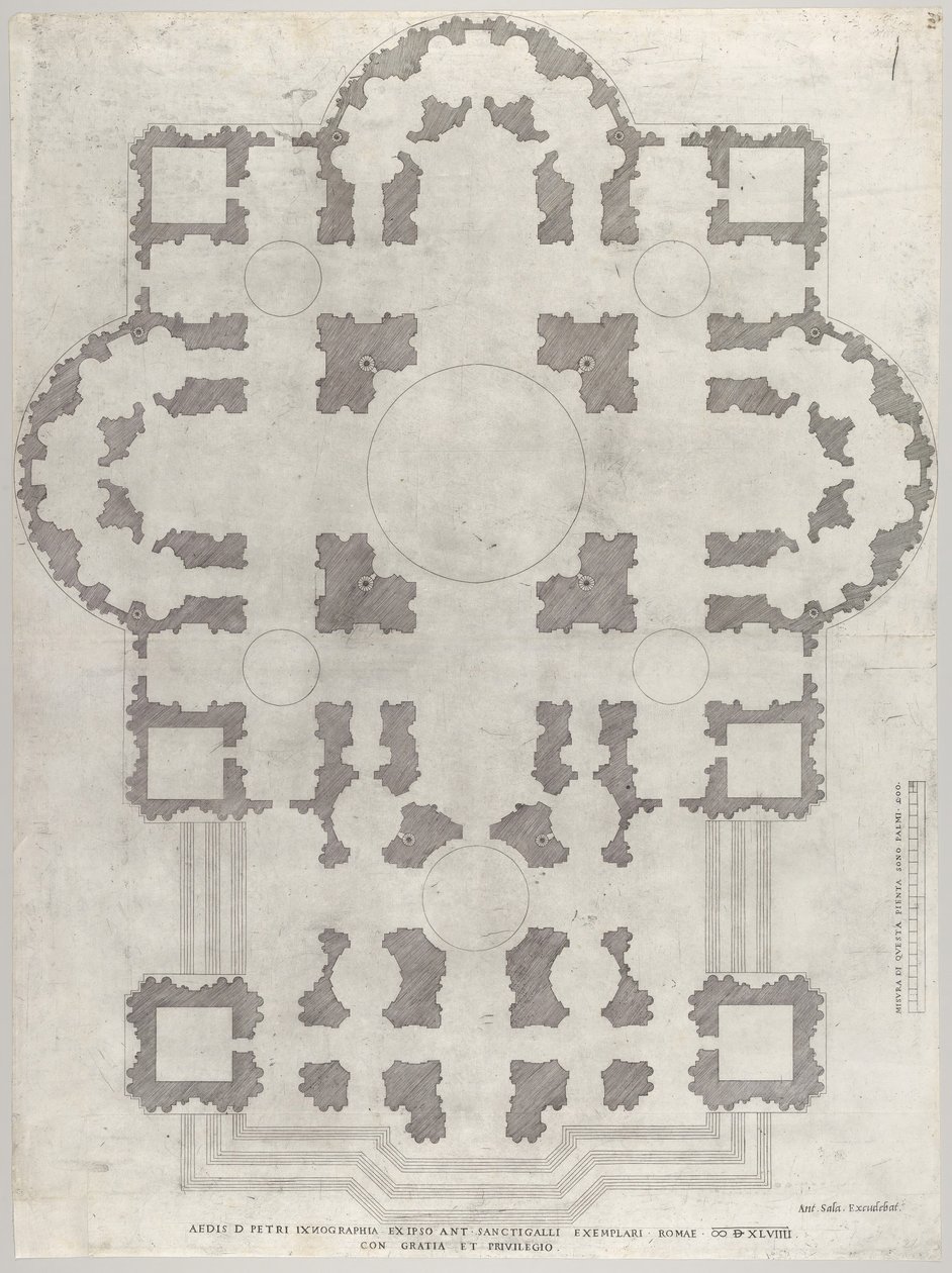 Speculum Romanae Magnificentiae: Pianta di San Pietro, 1549 da Unbekannt