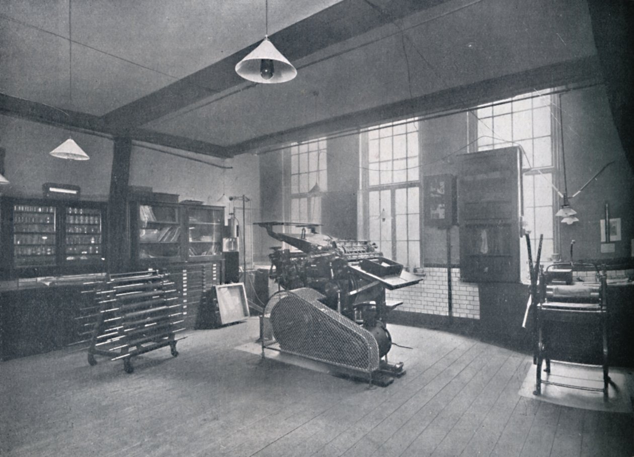 Fondazione Scuola St. Bride. Sala di stampa offset, 1917 da Unbekannt