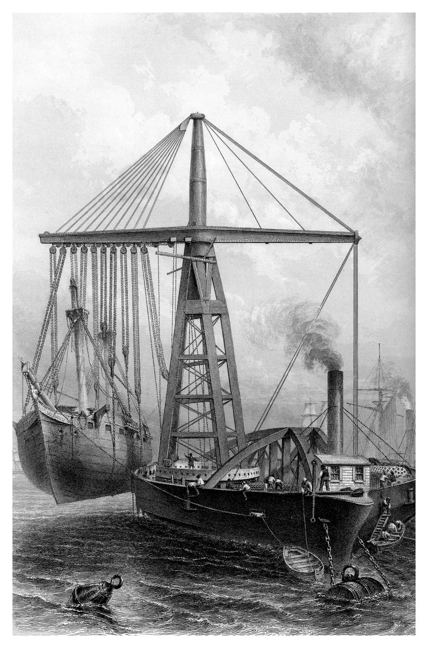 Derrick a vapore, 1866 da Unbekannt